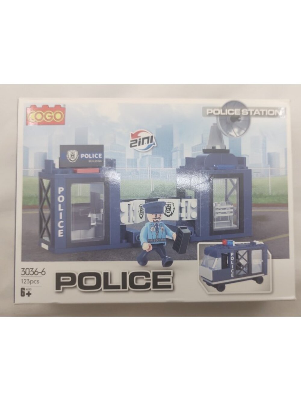 COGO Police Station 2in1 Building Blocks Toy Set 123pcs Kit 3036-6 New Sealed